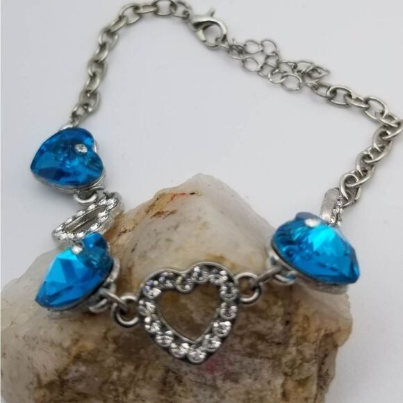 Heart of the ocean Trinity aquamarine crystal bracelet - Picture 1 of 2